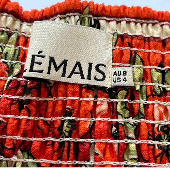 Alemais Amelie Dress Red Poppy Linen Maxi Size 4 Floral Sundress - Picture 9 of 13